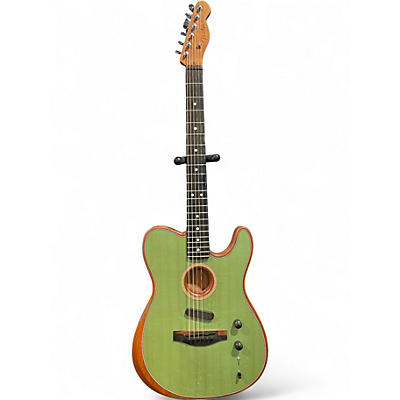 Used Fender American Acoustasonic Telecaster Surf Green Acoustic Electric Guitar