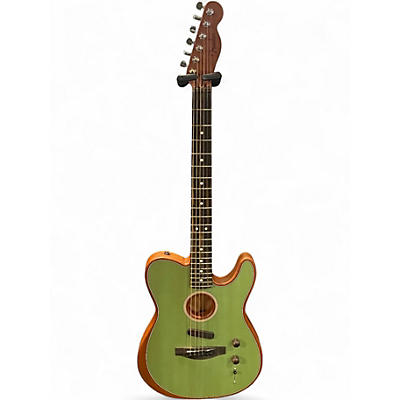 Used Fender American Acoustasonic Telecaster Surf Green Acoustic Electric Guitar