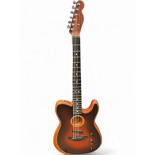 Used Fender American Acoustasonic Telecaster brown Acoustic Electric Guitar brown
