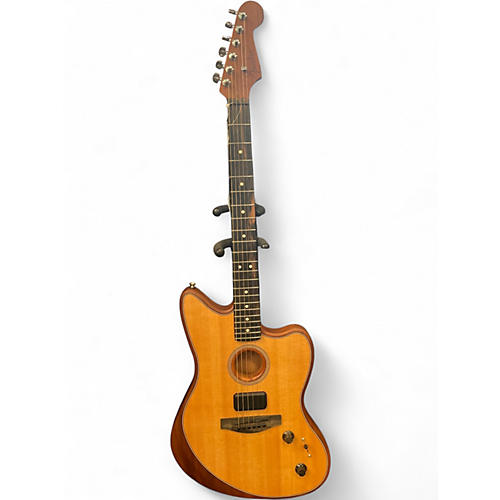 Used Fender American Acoustasonic jazzmaster Natural Acoustic Electric Guitar Natural