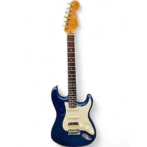 Used Fender American Custom Stratocaster FMT Saphire Blue Transparent Solid Body Electric Guitar Saphire Blue Transparent