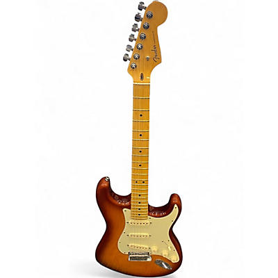 Used Fender American Deluxe Ash Stratocaster Tobacco Sunburst Solid Body Electric Guitar