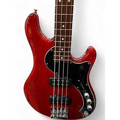 Used Fender American Deluxe Dimension Bass IV Trans Red Electric Bass Guitar