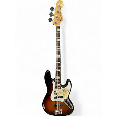 Used Fender American Deluxe Jazz Bass 3 Color Sunburst Electric Bass Guitar