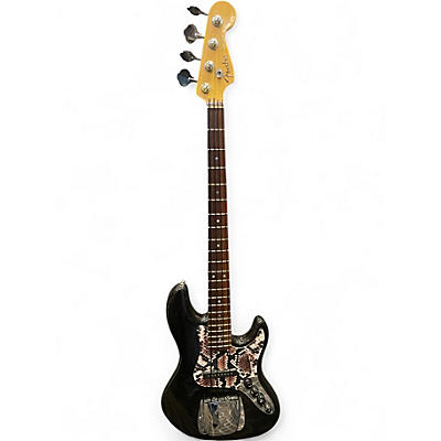 Used Fender American Deluxe Jazz Bass Montego Black Electric Bass Guitar