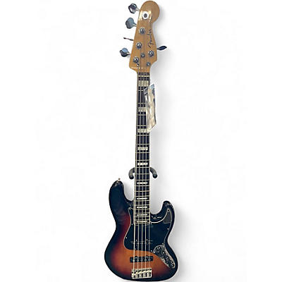 Used Fender American Deluxe Jazz Bass V 3 Tone Sunburst Electric Bass Guitar