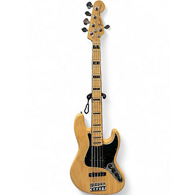 Used Fender American Deluxe Jazz Bass V 5 String Natural Electric Bass Guitar