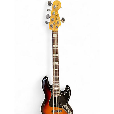 Used Fender American Deluxe Jazz Bass V 5 String Tobacco Sunburst Electric Bass Guitar