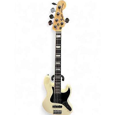 Used Fender American Deluxe Jazz Bass V Olympic White Electric Bass Guitar