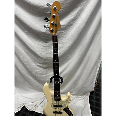 Used Fender American Deluxe Jazz Bass Vintage White Electric Bass Guitar