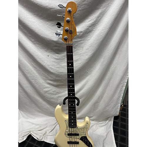 Used Fender American Deluxe Jazz Bass Vintage White Electric Bass Guitar Vintage White