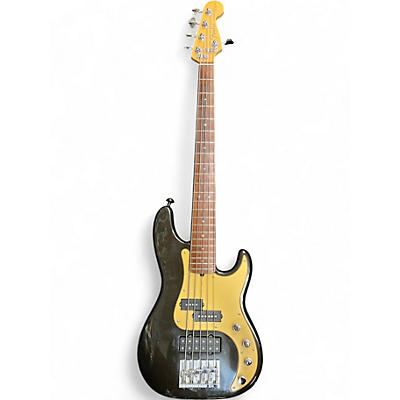 Used Fender American Deluxe Precision Bass V Black and Gold Electric Bass Guitar