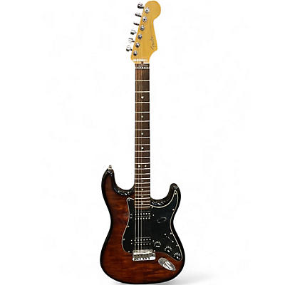 Used Fender American Deluxe Stratocaster 2 Tone Sunburst Solid Body Electric Guitar