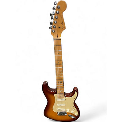 Used Fender American Deluxe Stratocaster 2 Tone Sunburst Solid Body Electric Guitar