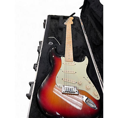 Used Fender American Deluxe Stratocaster ABALONE FRET MARKERS 2 Color Sunburst Solid Body Electric Guitar