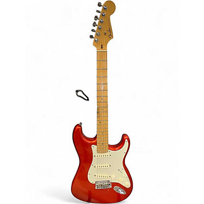 Used Fender American Deluxe Stratocaster Chrome Red Solid Body Electric Guitar