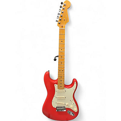 Used Fender American Deluxe Stratocaster Fiesta Red Solid Body Electric Guitar