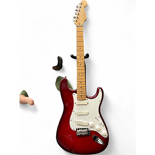 Used Fender American Deluxe Stratocaster Plus Trans Red Solid Body Electric Guitar Trans Red