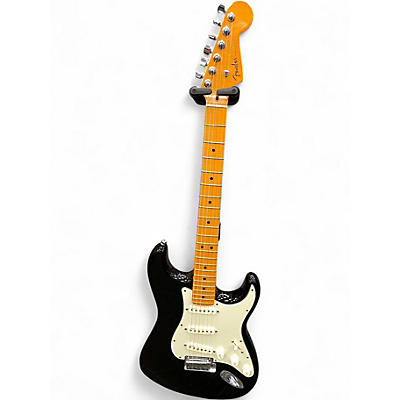 Used Fender American Deluxe Stratocaster V Neck Black Solid Body Electric Guitar