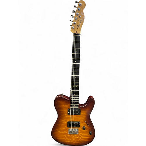 Used Fender American Deluxe Telecaster QMT HH Tobacco Sunburst Solid Body Electric Guitar Tobacco Sunburst