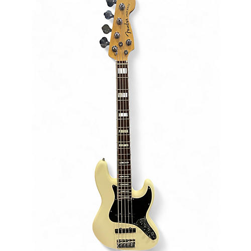 Used Fender American Elite Jazz Bass 5 String Olympic White Electric Bass Guitar Olympic White