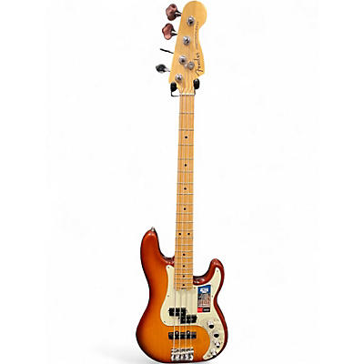 Used Fender American Elite Jazz Bass Tobacco Sunburst Electric Bass Guitar