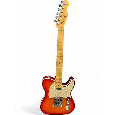 Used Fender American Elite Telecaster 3 Tone Sunburst Solid Body Electric Guitar