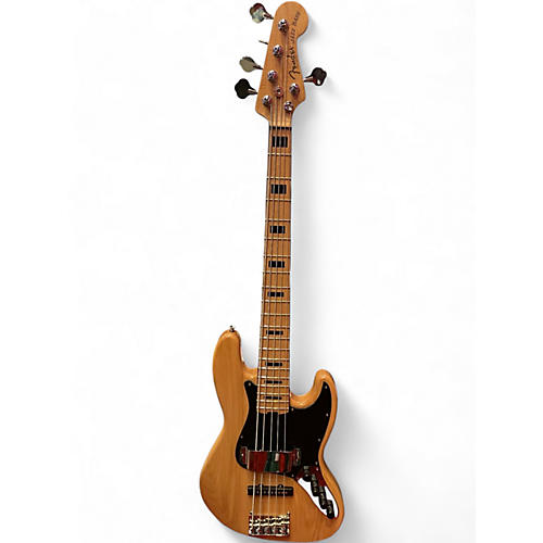 Used Fender American Elite W/ Aftermarket CS Neck Jazz Bass 5 String Natural Electric Bass Guitar Natural