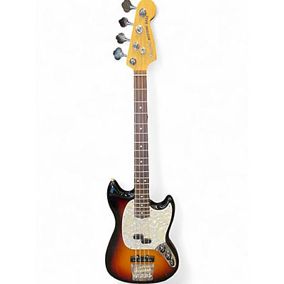 Used Fender American Performer Mustang Bass 3 Tone Sunburst Electric Bass Guitar