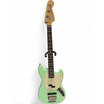 Used Fender American Performer Mustang Bass Seafoam Green Electric Bass Guitar
