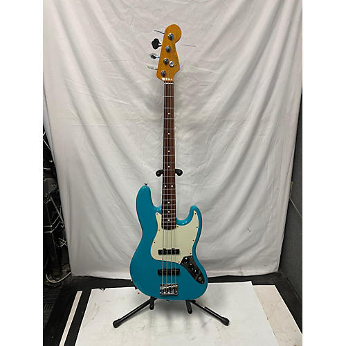 Fender Used Fender American Professional II Jazz Bass Miami Blue Electric Bass Guitar Miami Blue