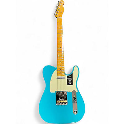 Used Fender American Professional II Telecaster Blue Solid Body Electric Guitar