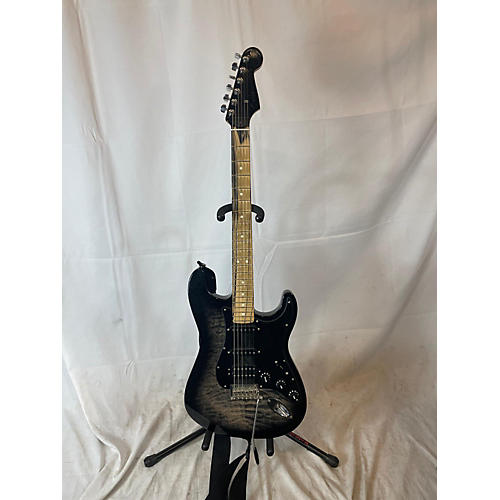 Fender Used Fender American QMT Strat HSS Pale Moon Trans Black Pale Moon Solid Body Electric Guitar Pale moon