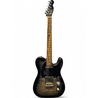 Used Fender American QMT Telecaster Pale Moon Ebony Fingerboard Limited Transparent Black Solid Body Electric Guitar