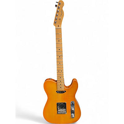 Used Fender American Select Carved Maple Top Telecaster Amber Solid Body Electric Guitar