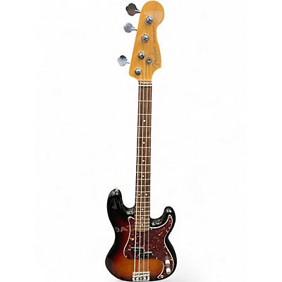 Used Fender American Standard Precision Bass 3 Tone Sunburst Electric Bass Guitar
