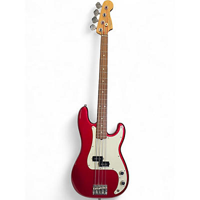 Used Fender American Standard Precision Bass Candy Apple Red Electric Bass Guitar
