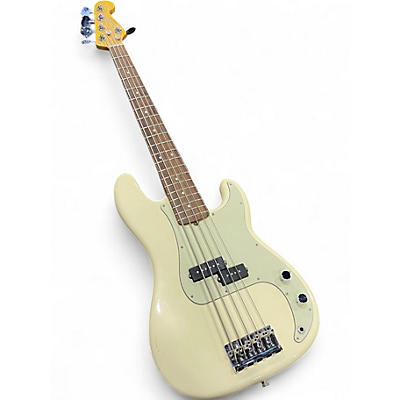 Used Fender American Standard Precision Bass V Olympic White Electric Bass Guitar