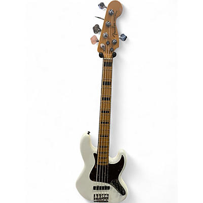 Used Fender American Ultra Jazz Bass V Alpine White Electric Bass Guitar