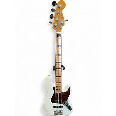 Used Fender American Ultra Jazz Bass V Arctic White Electric Bass Guitar