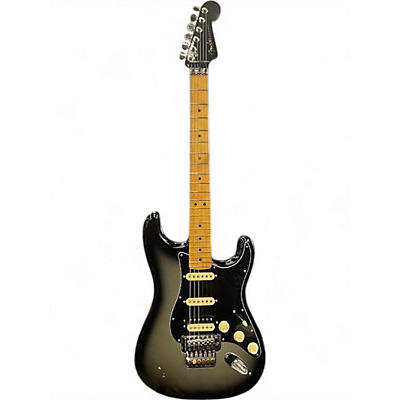 Used Fender American Ultra Luxe Stratocaster Black and Silver Solid Body Electric Guitar