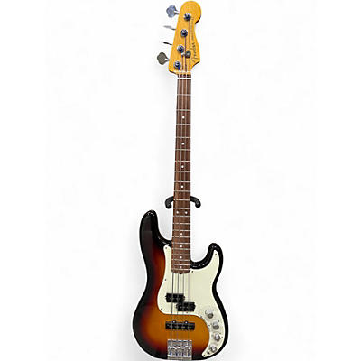 Used Fender American Ultra Precision Bass 3 Tone Sunburst Electric Bass Guitar