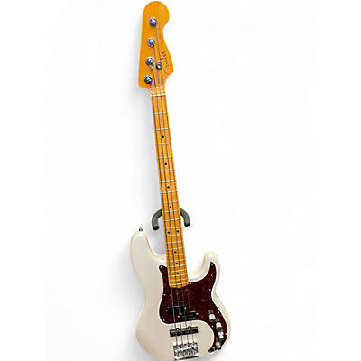 Used Fender American Ultra Precision Bass Arctic Pearl Electric Bass Guitar