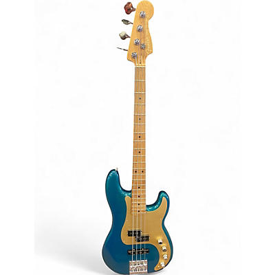 Used Fender American Ultra Precision Bass Metallic Aqua Marine Electric Bass Guitar