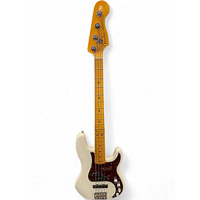 Used Fender American Ultra Precision Bass Olympic Pearl Electric Bass Guitar