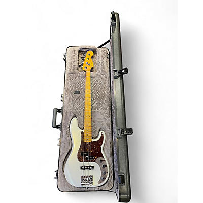 Used Fender American Ultra Precision Bass Pearl White Electric Bass Guitar