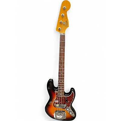 Used Fender American Vintage 1962 Jazz Bass 3 Tone Sunburst Electric Bass Guitar