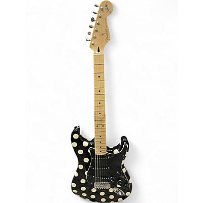 Used Fender Artist Series Buddy Guy Polka Dot Stratocaster Black With White Polka Dots Solid Body Electric Guitar