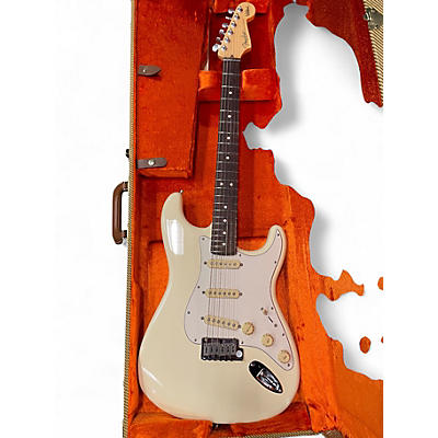 Used Fender Artist Series Jeff Beck Stratocaster Olympic White Solid Body Electric Guitar