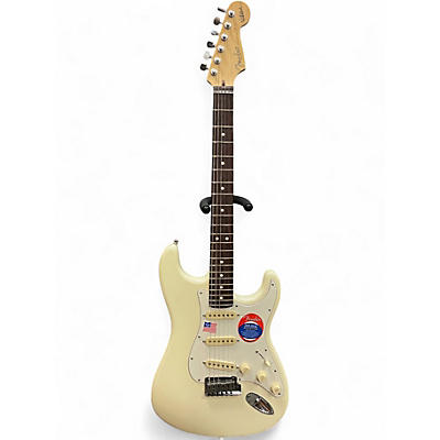 Used Fender Artist Series Jeff Beck Stratocaster Olympic White Solid Body Electric Guitar